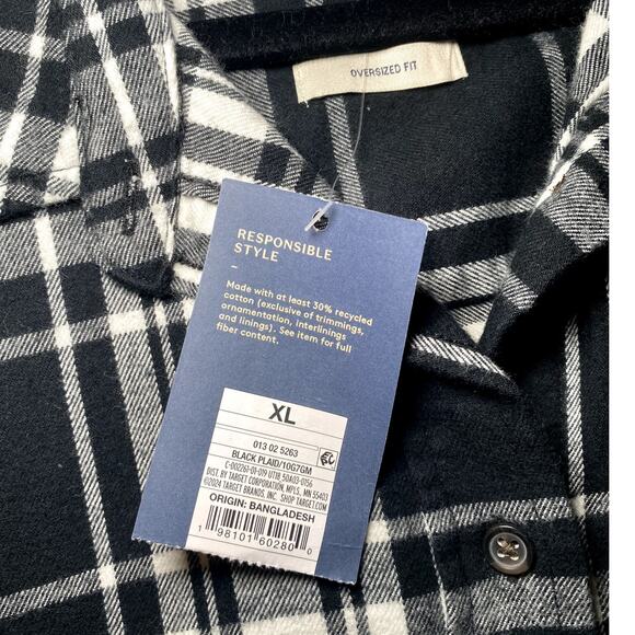 Universal Thread - Black & White Oversized Flannel - XL - Picture 11 of 13